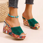 Abigail - Women's Faux-Suede Platform Wedge Sandals