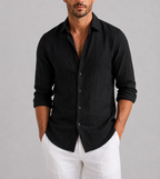 Alan - Men's Button-Front Linen Shirt