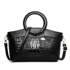 Alanna - Women's Crocodile-Embossed Top Handle Satchel