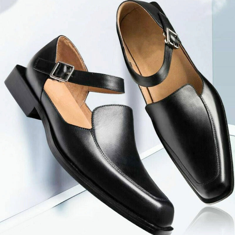 Alessandro - Men's Monk Strap Square Toe Shoes