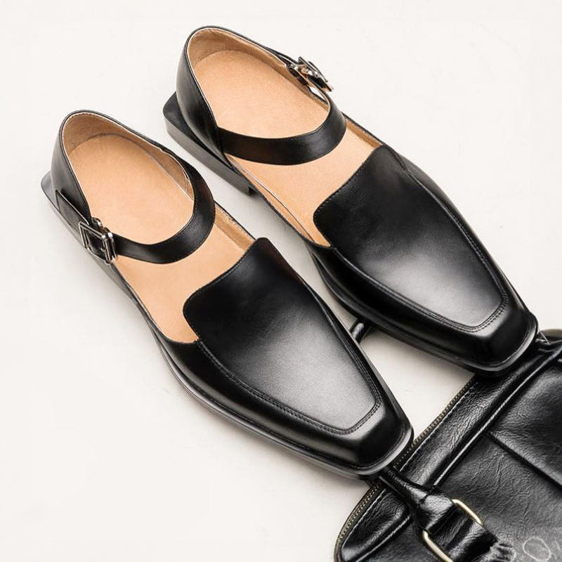 Alessandro - Men's Monk Strap Square Toe Shoes
