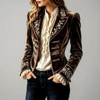 Alice - Women's Double-Breasted Velvet Blazer 