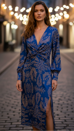 Alisson - Women's Wrap Dress with Botanical Print