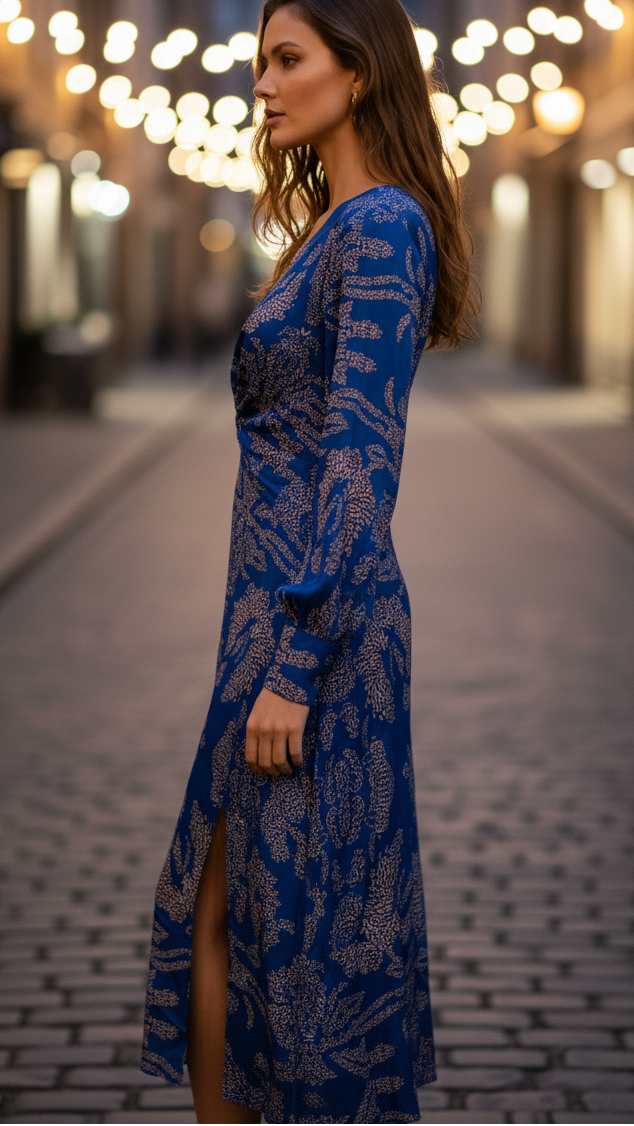 Alisson - Women's Wrap Dress with Botanical Print