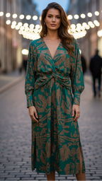 Alisson - Women's Wrap Dress with Botanical Print