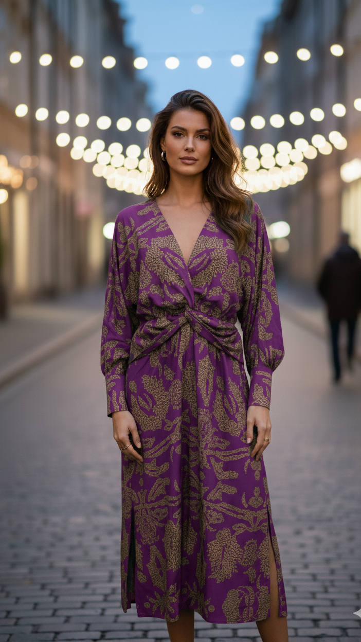 Alisson - Women's Wrap Dress with Botanical Print