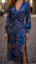 Alisson - Women's Wrap Dress with Botanical Print