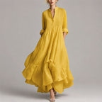 Althea - Women's V-Neck Tiered Elegant  Dress with Ruffled Hem