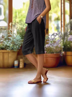 Amaris - Women's Straight-Leg Knee-Length Shorts