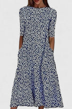 Amber - Women's Botanical Print A-Line Dress