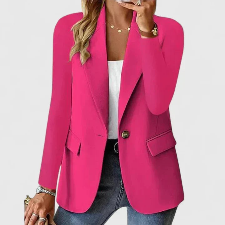 Amelia - Women's Single-Button Notched Lapel Blazer