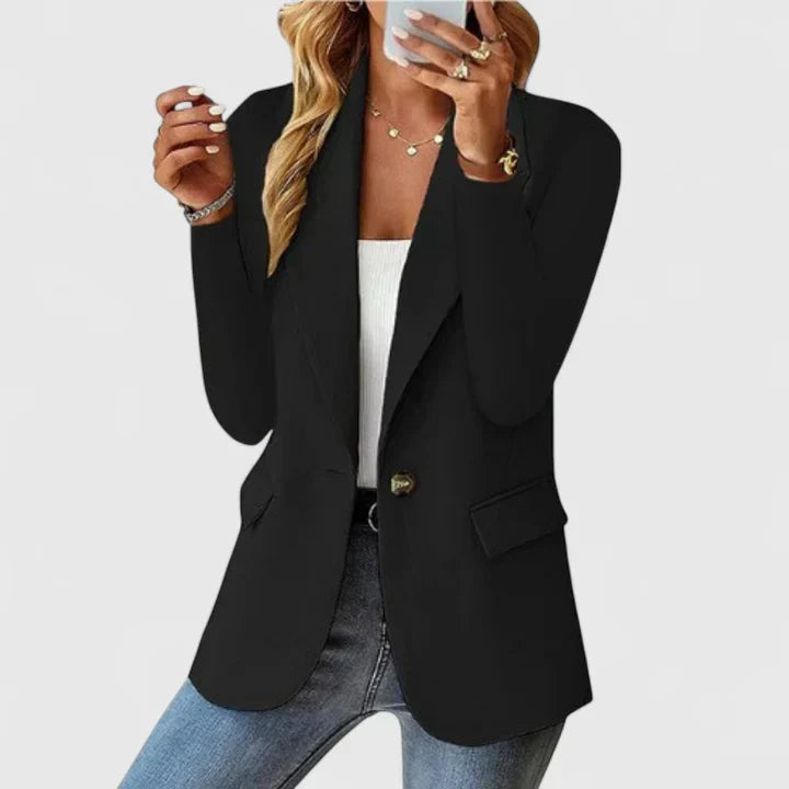 Amelia - Women's Single-Button Notched Lapel Blazer