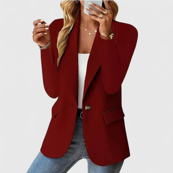 Amelia - Women's Single-Button Notched Lapel Blazer