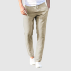 Anthony - Men's Straight Leg Drawstring Linen Pants