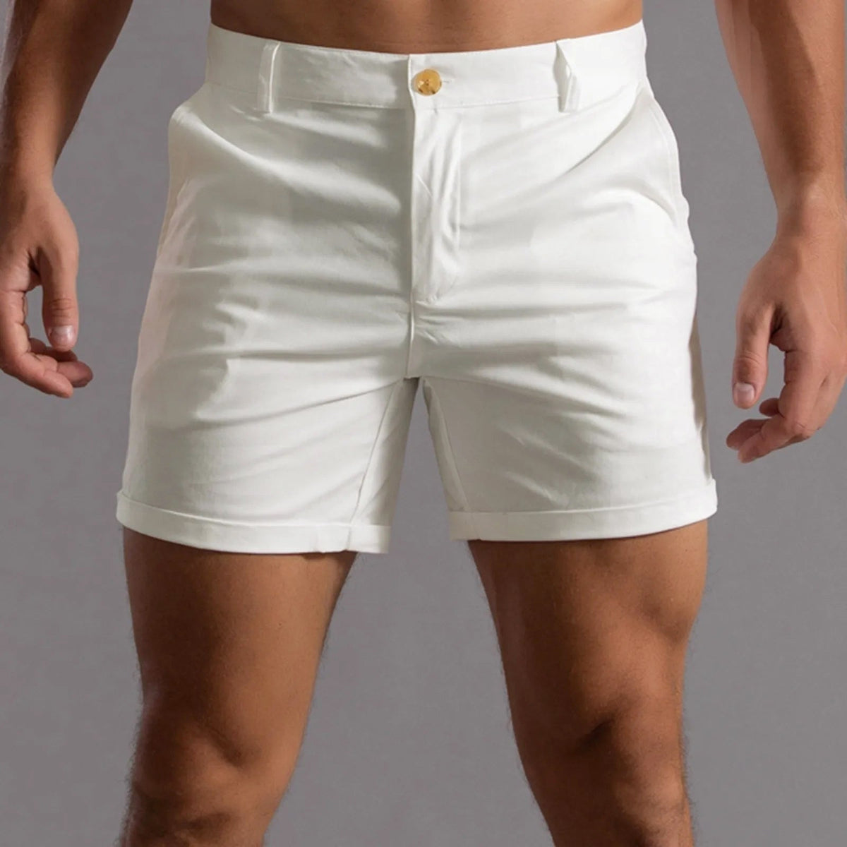 Armando - Men's Tailored Chino Shorts with Folded Cuffs