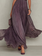 Aurora - Women's Keyhole Neckline Chiffon Dress 