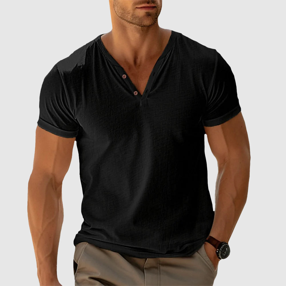 Austin - Men's V-Neck Short-Sleeve Shirt