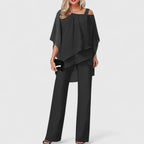 Autumn - Women's Asymmetrical Overlay Palazzo Pant Set