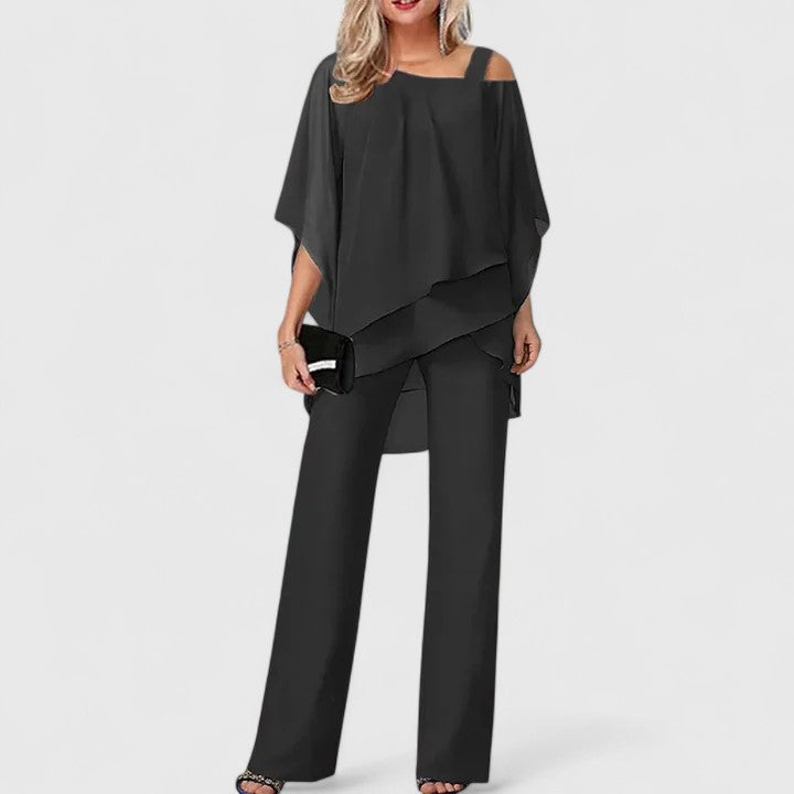 Autumn - Women's Asymmetrical Overlay Palazzo Pant Set