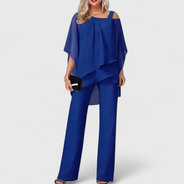 Autumn - Women's Asymmetrical Overlay Palazzo Pant Set