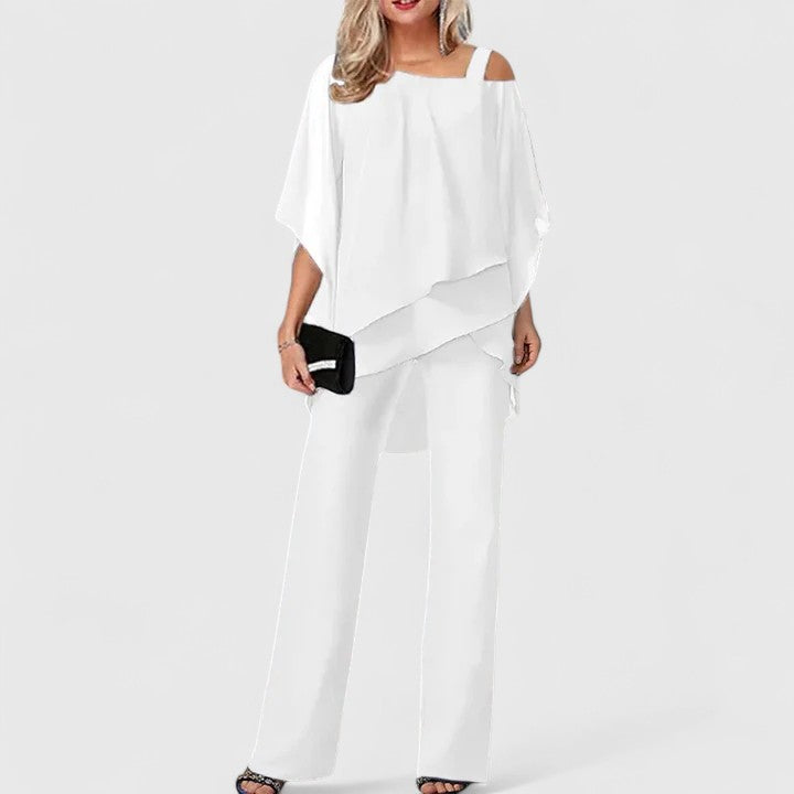 Autumn - Women's Asymmetrical Overlay Palazzo Pant Set