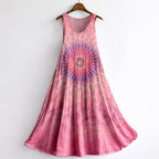 Avelina - Women's Striped Bohemian Print Sleeveless Dress