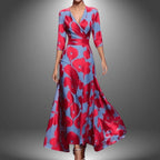 Beatrice - Women's V-Neck Floral Wrap Dress