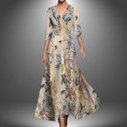 Beatrice - Women's V-Neck Floral Wrap Dress