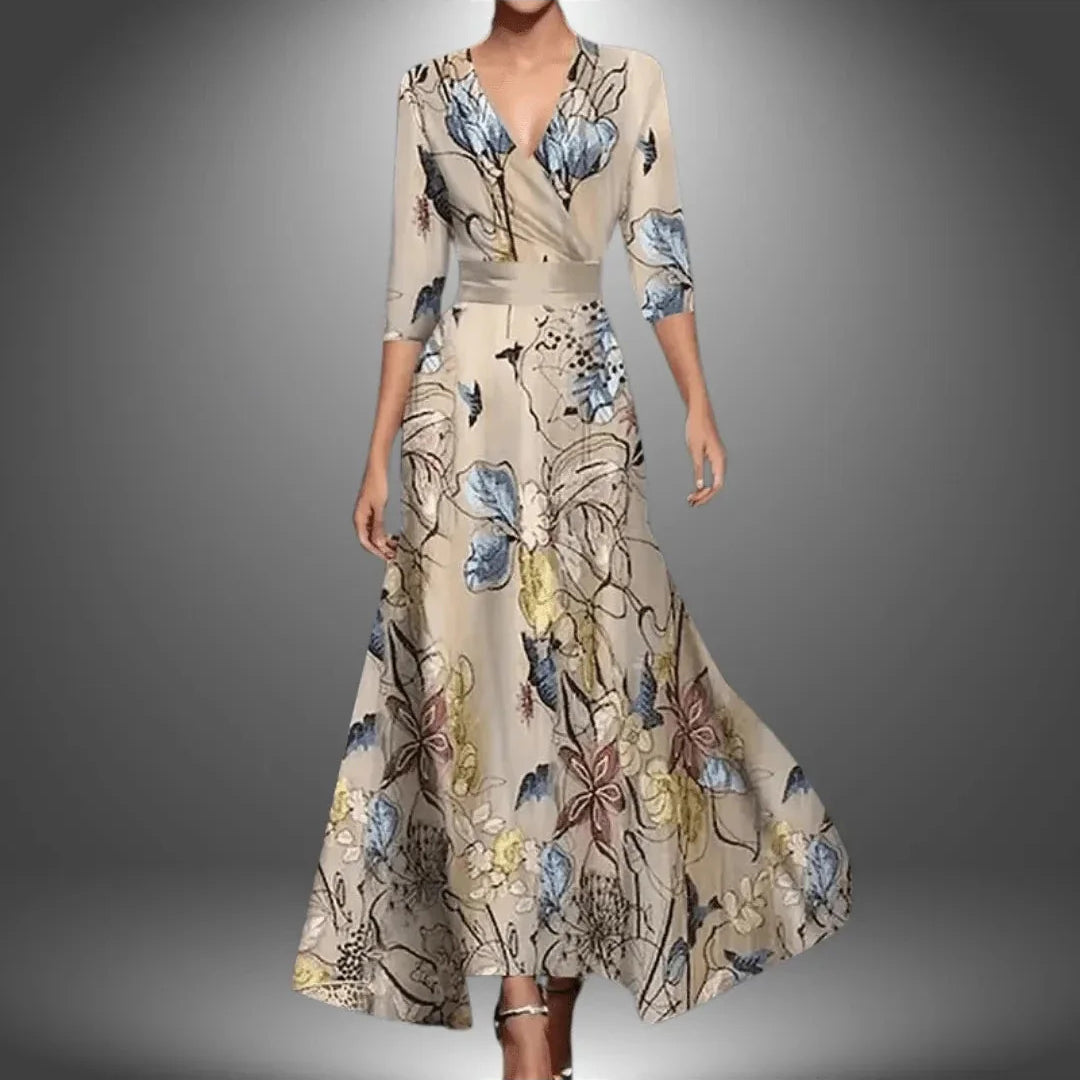 Beatrice - Women's V-Neck Floral Wrap Dress
