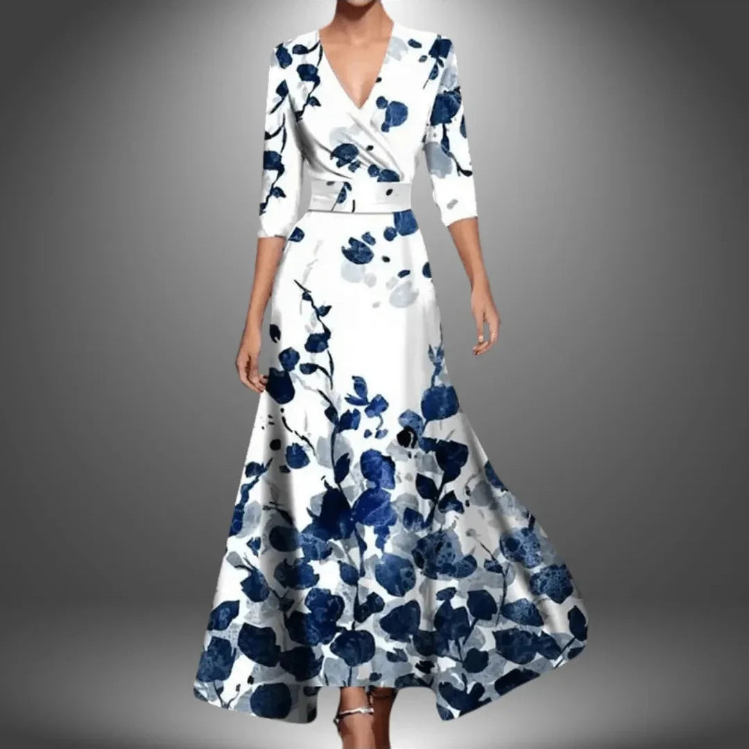 Beatrice - Women's V-Neck Floral Wrap Dress