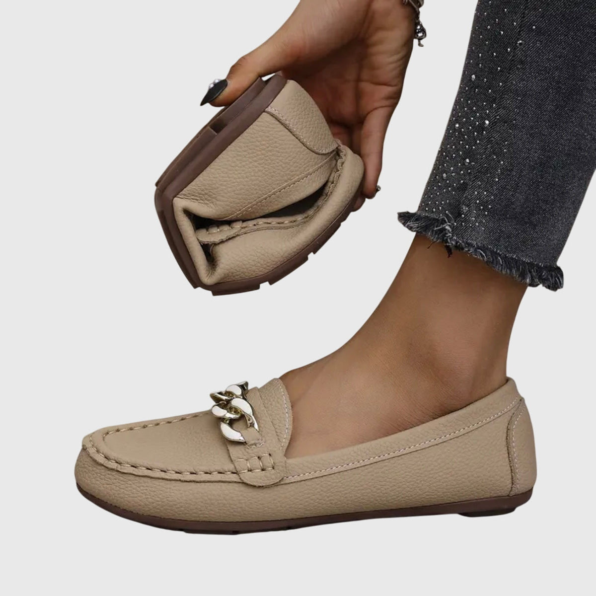Belle - Women's Chain-Detail Loafers