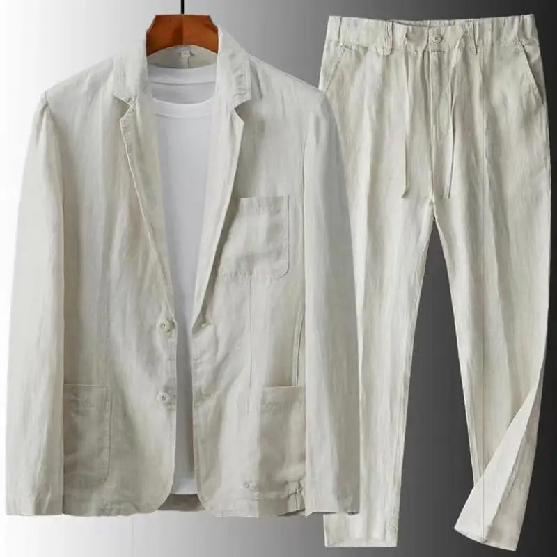 Bennett - Men's Button-Front Linen-Blend Blazer and Pants Set