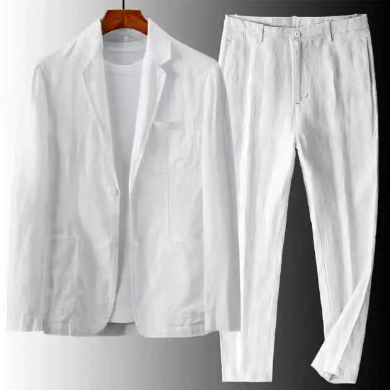 Bennett - Men's Button-Front Linen-Blend Blazer and Pants Set