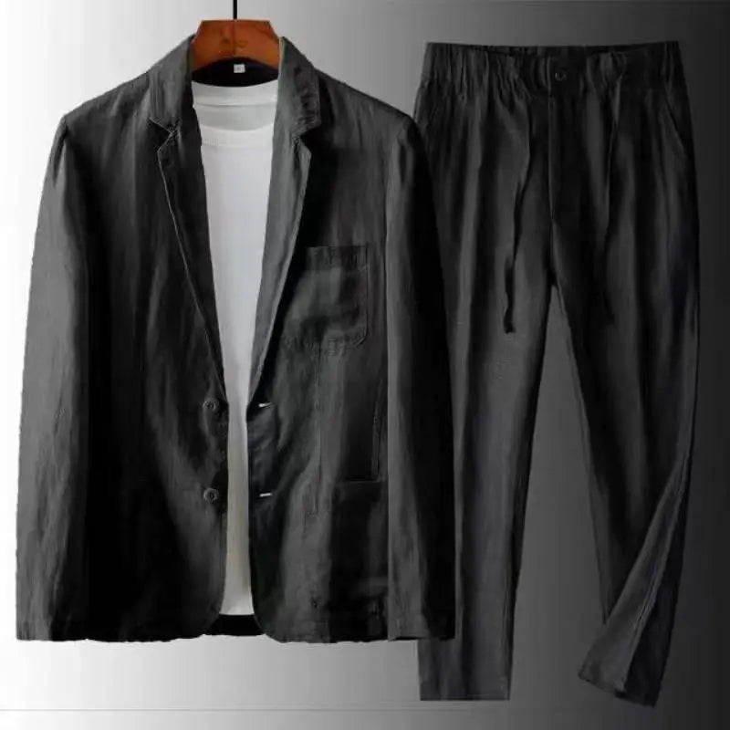 Bennett - Men's Button-Front Linen-Blend Blazer and Pants Set