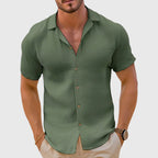 Bradley - Men's Linen Button-Front Short Sleeve Shirt
