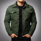 Brady - Men's Button-Front Denim Jacket with Chest Pockets