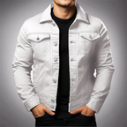 Brady - Men's Button-Front Denim Jacket with Chest Pockets