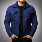 Brady - Men's Button-Front Denim Jacket with Chest Pockets
