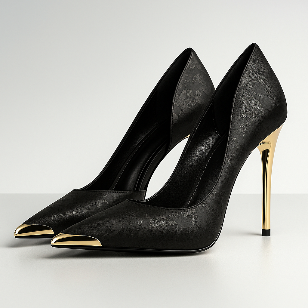 Briony - Women's Metallic-Toe Jacquard Stiletto Heels