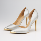 Briony - Women's Metallic-Toe Jacquard Stiletto Heels