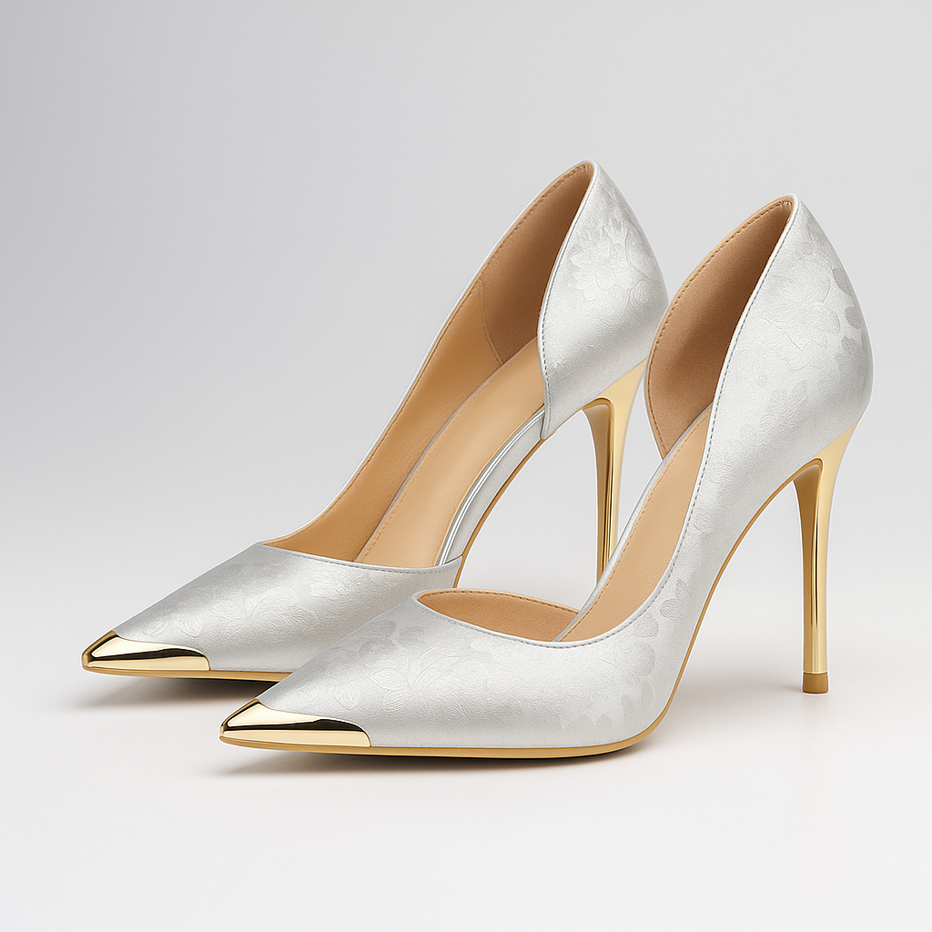 Briony - Women's Metallic-Toe Jacquard Stiletto Heels