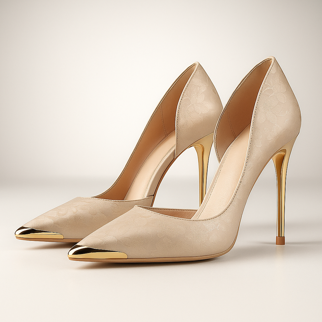 Briony - Women's Metallic-Toe Jacquard Stiletto Heels