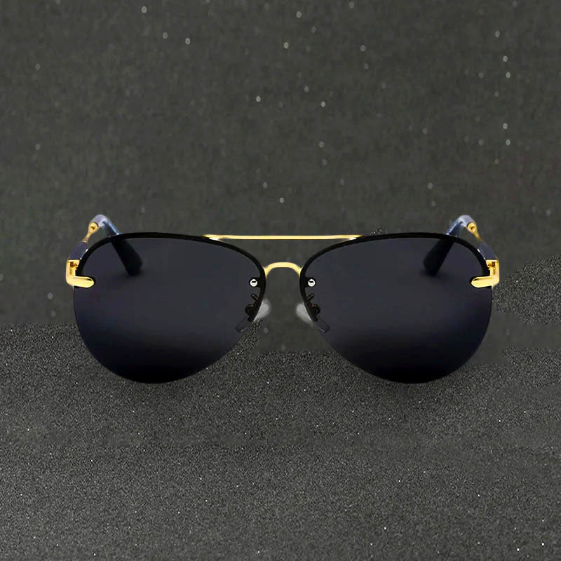 Cabo - Rimless Metal Frame Aviator Sunglasses