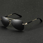 Cabo - Rimless Metal Frame Aviator Sunglasses