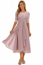 Callie - Women's Lace-Bodice A-Line Dress