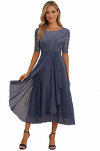 Callie - Women's Lace-Bodice A-Line Dress