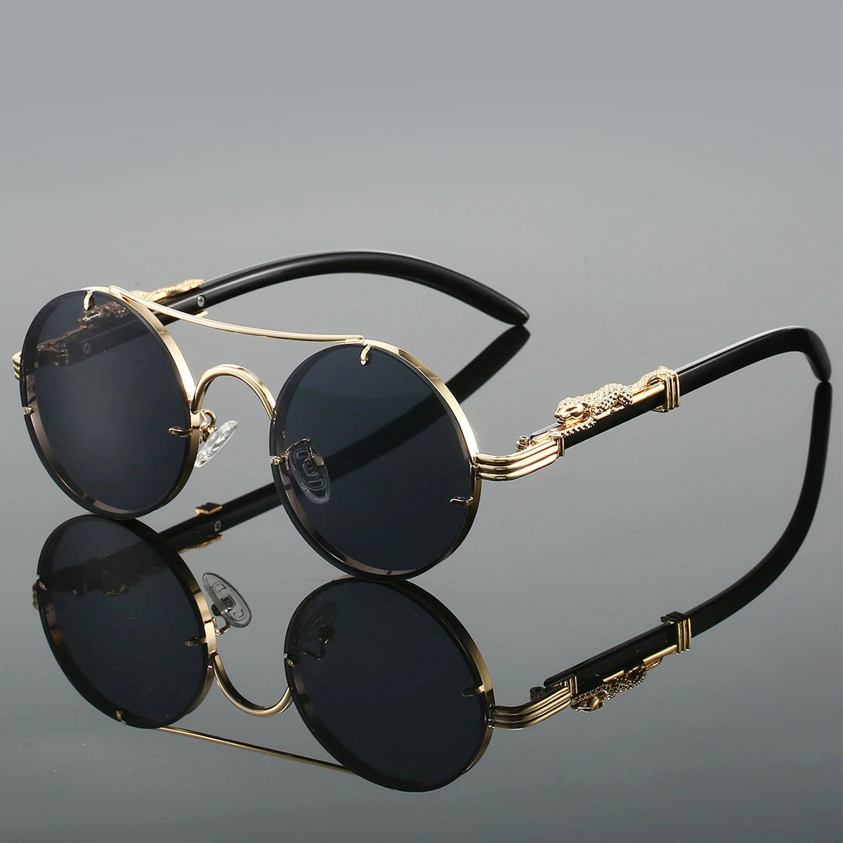 Cannes - Round Metal Frame Vintage Sunglasses