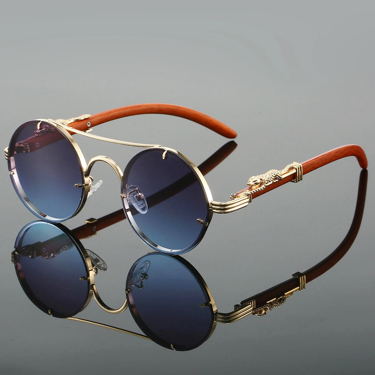Cannes - Round Metal Frame Vintage Sunglasses