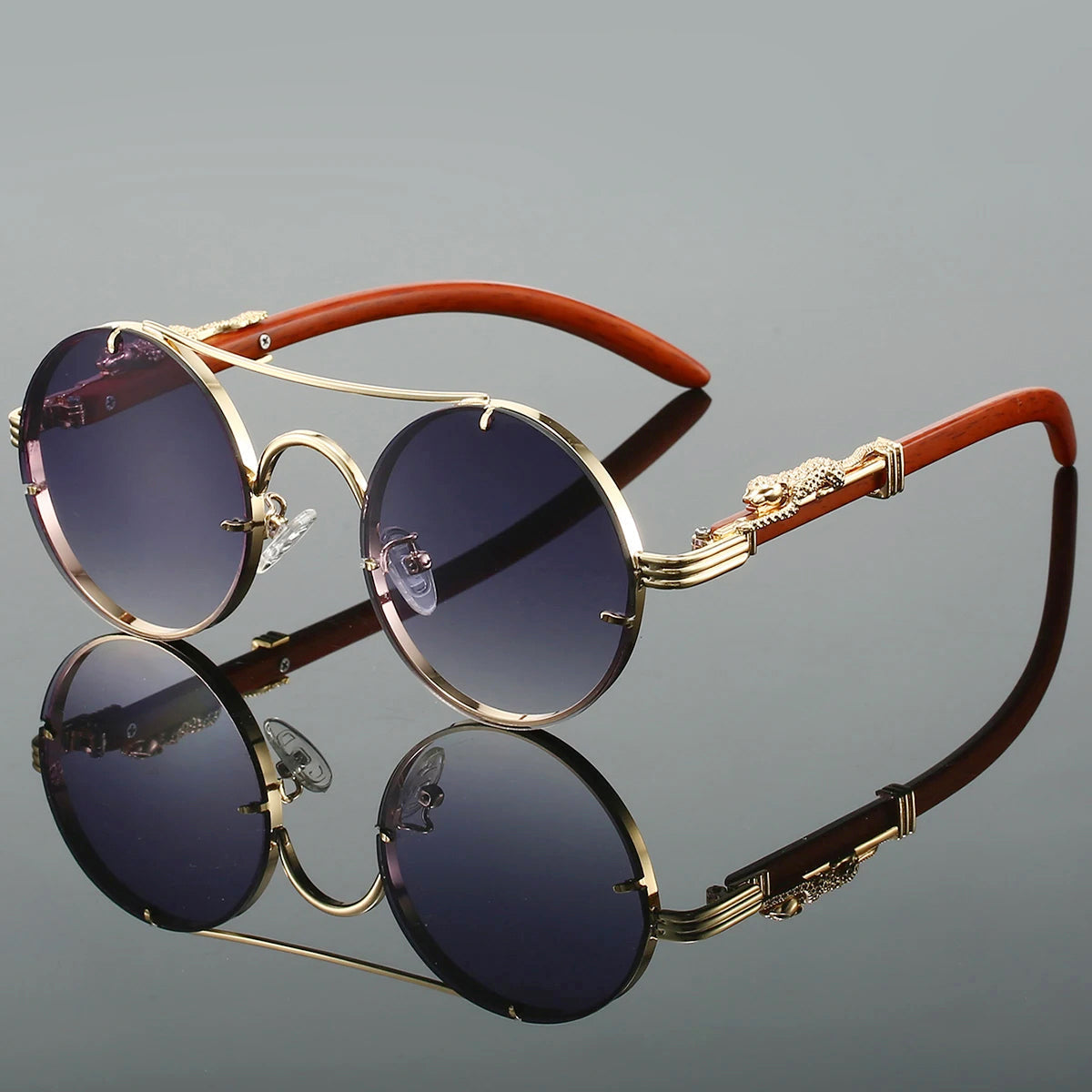 Cannes - Round Metal Frame Vintage Sunglasses