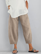 Carmen - Women's Cropped Balloon-Leg Cotton Pants